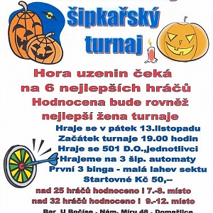 Halloweenský šipkařský turnaj