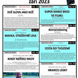 Program kina ve Kdyni | září 2023