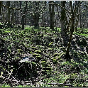 Sutiny a stavební pozůstatky po demolici.