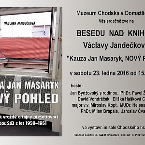 Beseda nad knihou „Kauza Jan Masaryk (nový pohled)